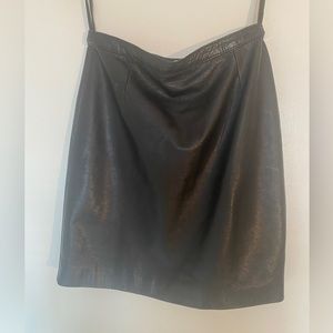Black Leather Mini Skirt - Vintage